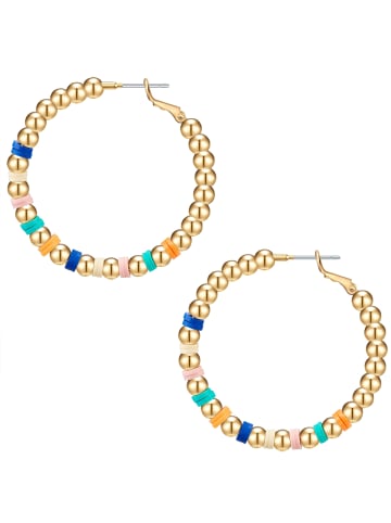 Yokoamii Creolen Metall-Legierung Naturstein in gelbgold