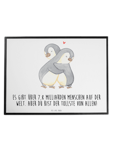 Mr. & Mrs. Panda Bastelunterlage Pinguine Kuscheln mit Spruch in Weiß