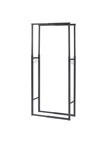 en.casa Kaminholzregal Kasan in Schwarz (H)150cm (B)100cm
