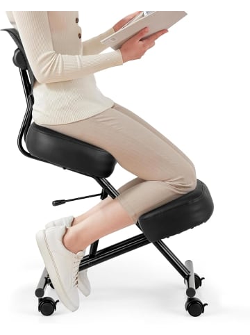 COSTWAY Ergonomischer Kniestuhl in Schwarz