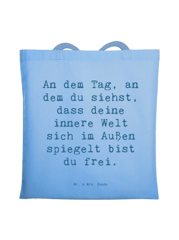 Mr. & Mrs. Panda Jutebeutel Spruch Selbstreflexion Freiheit mit ... in Sky Blue