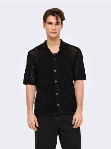ONLY & SONS Strick-Shirt in Black