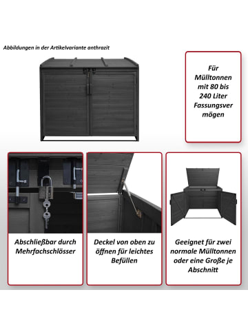 MCW 2er-/4er-Mülltonnenverkleidung H75b, Anthrazit