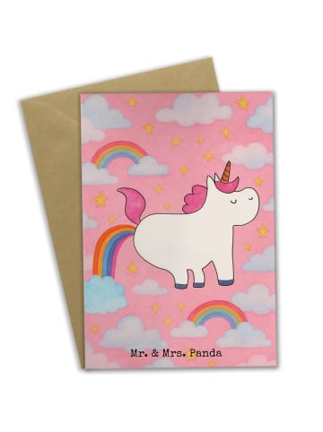 Mr. & Mrs. Panda Beileidskarte Einhorn Pupsen Design ohne Spruch in Weiß