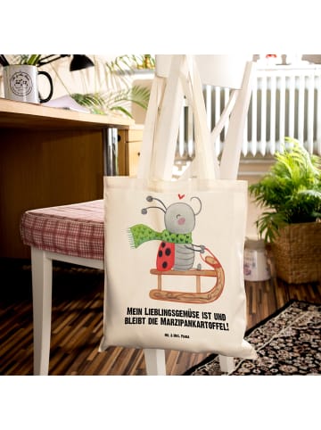 Mr. & Mrs. Panda Shopping Tasche Smörle Rodeln mit Spruch in Creme