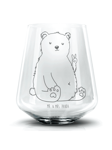 Mr. & Mrs. Panda Blümchentail Glas Eisbär Faul ohne Spruch in Transparent