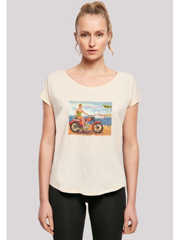 F4NT4STIC Long Cut T-Shirt BSA C15 Star 1962 Motorcycle Dockside Ad in Whitesand