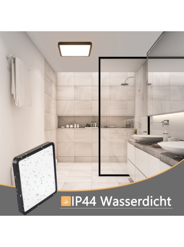 ZMH Deckenleuchte LED in schwarz eckig L 23cm moderne Flurlampe 23W warmweiß