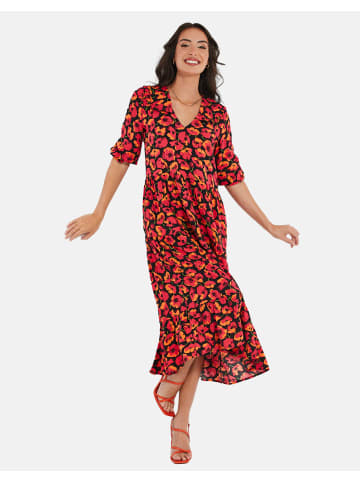 Threadbare Maxikleid THB Lizzle Printed Smock in rot schwarz