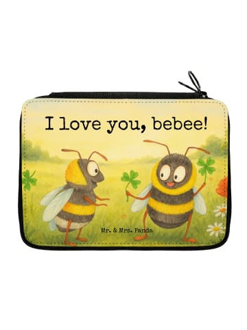 Mr. & Mrs. Panda Federmappe Bienen Paar Design mit Spruch in Weiß
