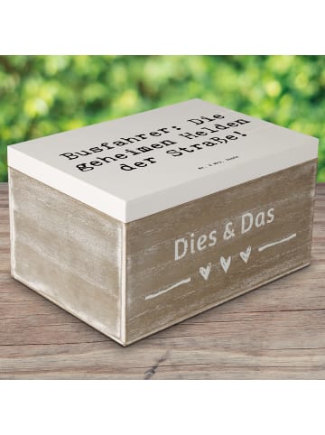 Mr. & Mrs. Panda Geschenkbox Spruch Busfahrer Helden mit Spruch in Weiß