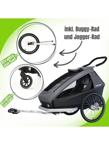 Croozer CROOZER Kid Keeke 1 3in1 Kinderfahrradanhänger  - Farbe: Mountain Gray