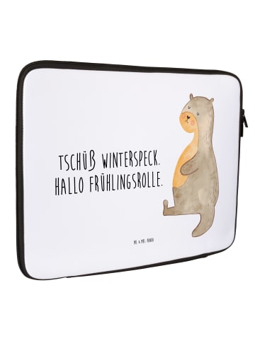 Mr. & Mrs. Panda Notebook Tasche Otter Bauch mit Spruch in Weiß