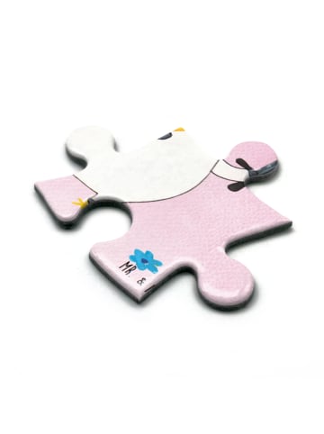 Mr. & Mrs. Panda Puzzle Einhorn König mit Schwert mit Spruch in Rot Pastell