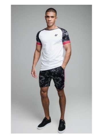 SikSilk Tshirt in Weiß/Schwarz
