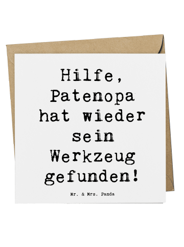 Mr. & Mrs. Panda Deluxe Karte Patenopa Abenteuer mit Spruch in Weiß
