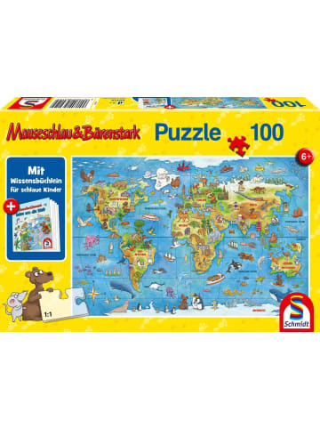 Schmidt Spiele Reise um die Welt, 100 Teile, mit Add-on (Wissensbüchlein) | Kinderpuzzle...