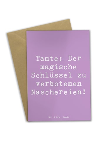 Mr. & Mrs. Panda Glückwunschkarte Spruch Zauberhafte Tante mit S... in Lavendeltraum