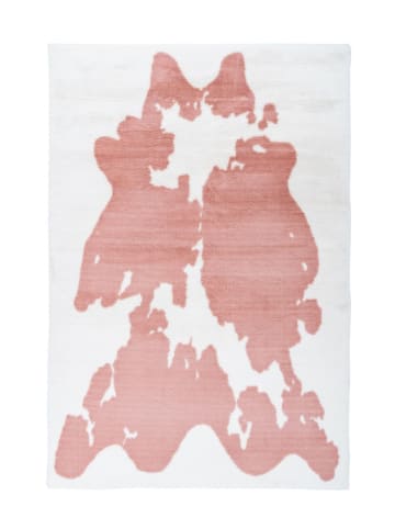 Hochflor Teppich Robert Animal 525 in Rosa Weiß