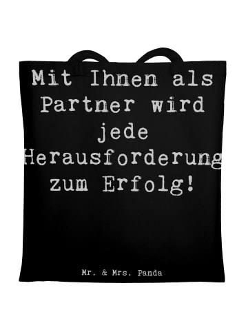 Mr. & Mrs. Panda Leinenbeutel Spruch Erfolgreiche Geschäftspartn... in Schwarz