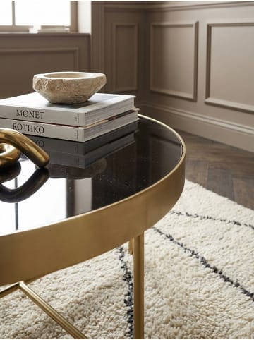 KADIMA DESIGN Design Couchtisch Glas Schwarz - Oval 110 x 56 cm mit