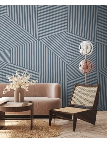 A.S. Création Tapete Echoes of Lines in Graphit-Blau