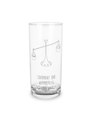 Mr. & Mrs. Panda Wasserglas Sternzeichen Waage mit Spruch in Transparent