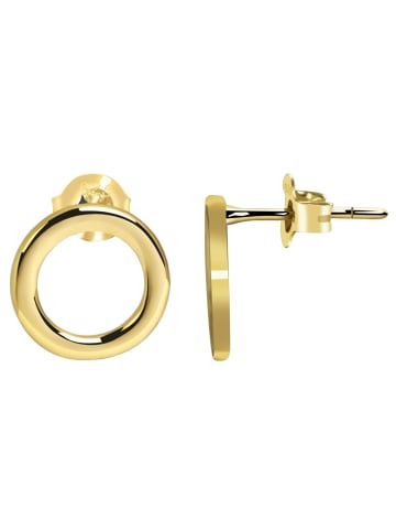 Adeliás Damen Ohrstecker Kreis aus 925 Silber in gold