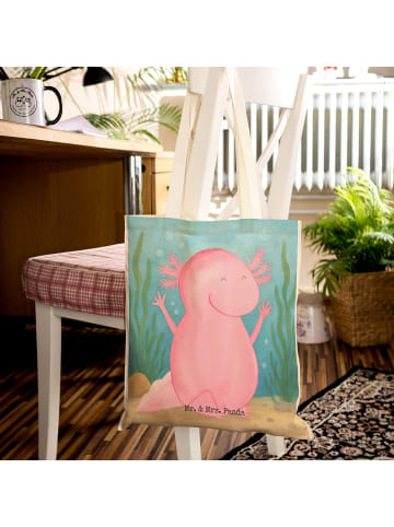 Mr. & Mrs. Panda Strandtasche Axolotl Hurra Design ohne Spruch in Weiß