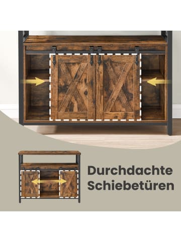 VASAGLE Sideboard Daxton in Vintagebraun - (B)33 x (H)80 x (T)100 cm