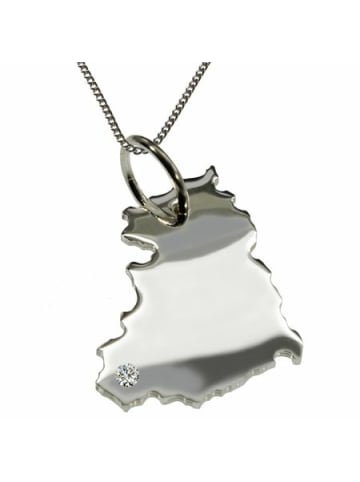Schmuckador 50cm Kette + DDR mit Brillant in 925 Silber in silber