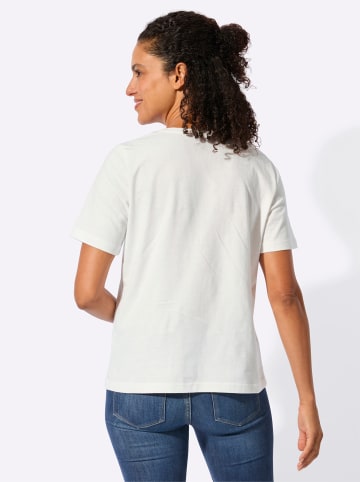 WITT WEIDEN Kurzarmshirt in ecru-himmelblau-bedruckt