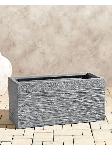 Beliani Outdoor Blumentopf MYRA in Grau - (W) 50 x (H) 24 x (L) 23 cm