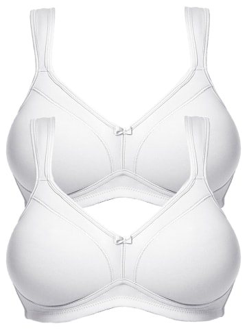 SUSA 2er Pack BH ohne Bügel Topsy in Weiss Weiss