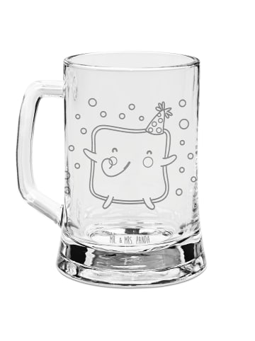 Mr. & Mrs. Panda Gravur Bierkrug Toast Party ohne Spruch in Transparent