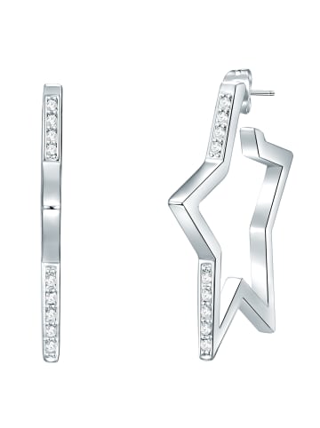 Lulu & Jane Ohrstecker Stern aus Metall-Legierung mit Kristallen von Swarovski® in silber