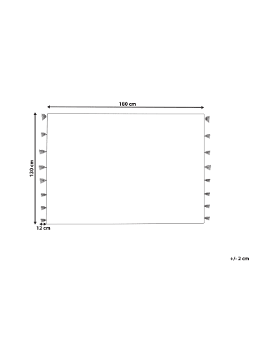 Beliani Kuscheldecke BHIND in Beige/Blau - (W) 130 x (H) 1 x (L) 180 cm