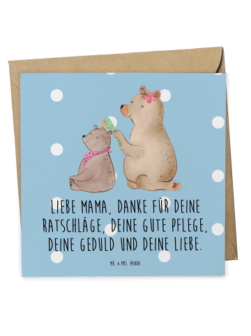 Mr. & Mrs. Panda Deluxe Karte Bär Kind mit Spruch in Blau Pastell