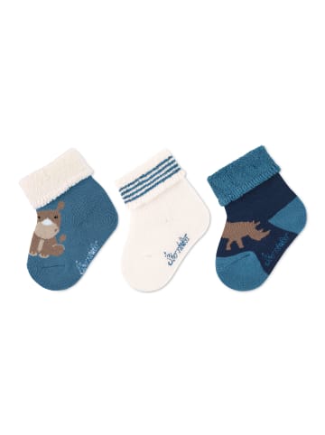 Sterntaler Baby-Söckchen Nashorn, 3er-Pack in mittelblau