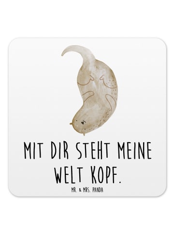 Mr. & Mrs. Panda Untersetzer Set Otter Kopfüber mit Spruch in Weiß