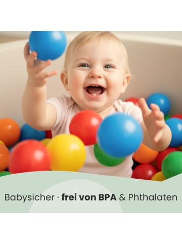 LittleTom 800x Bällebadbälle Emilia 7 cm im 5-Farben-Mix