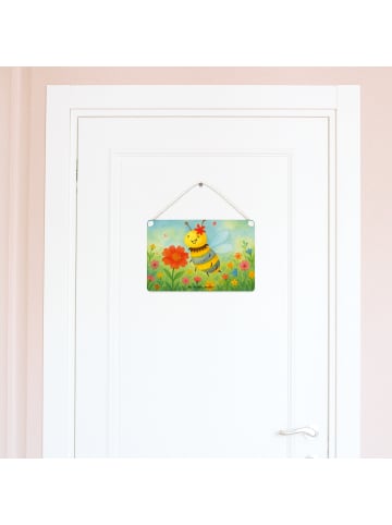 Mr. & Mrs. Panda Türschild Biene Blume Design ohne Spruch in Weiß