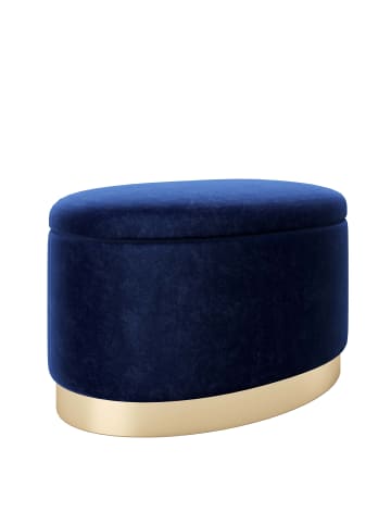 Playboy Pouf "ROSANNE" in Blue Lagoon - (B)60 x (H)40 x (T)40 cm