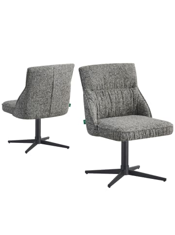 DUBI Möbel 2er-Set: Drehstuhl LORENA in Dunkelgrau - (B)49 x (H)83 x  (T)62 cm