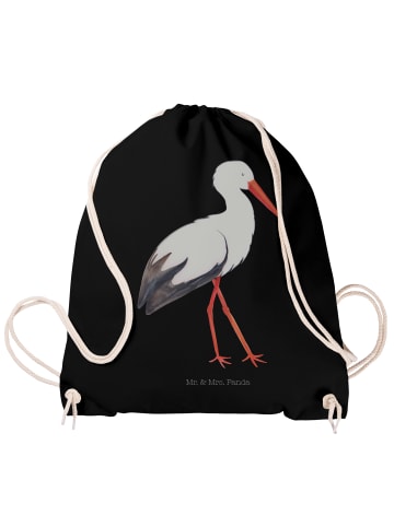 Mr. & Mrs. Panda Baumwolltasche Storch ohne Spruch in Schwarz