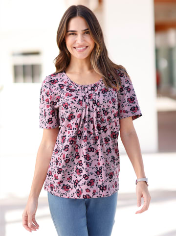 Sieh an! Kurzarmshirt in rosé-bedruckt