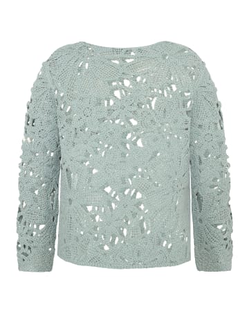 Betty Barclay Lochstrick-Pullover mit U-Boot-Ausschnitt in Gray Mist