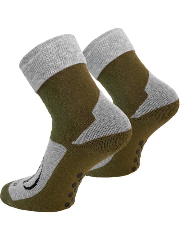 normani 4 Paar Homesocks mit Frotteesohle und ABS in Khaki