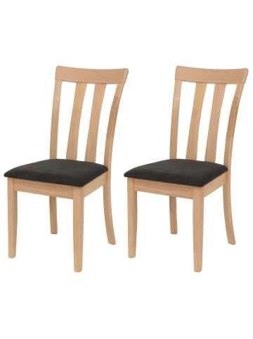 MCW 2er-Set Küchenstuhl G46, Naturfarbenes Gestell, schwarz