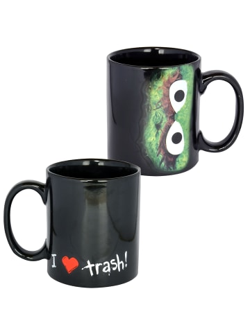 United Labels Sesamstraße Tasse Oskar aus der Tonne - I Love Trash  320 ml in schwarz